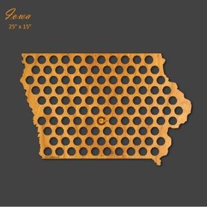 COPY - Wood Beer Cap Map State Shape Iowa Made in USA 🇺🇸